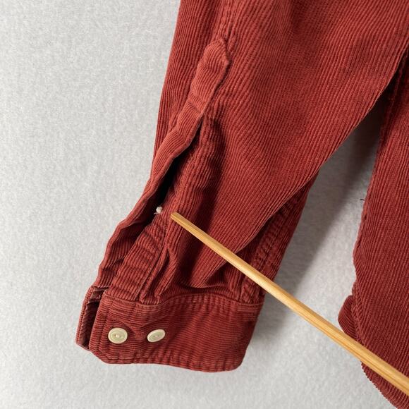 AG Shirt Mens M ADRIANO GOLDSCHMIED Corduroy Button Up 100% Cotton Utility Red - Picture 10 of 14
